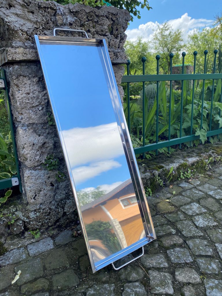 stainless steel tray under the pig