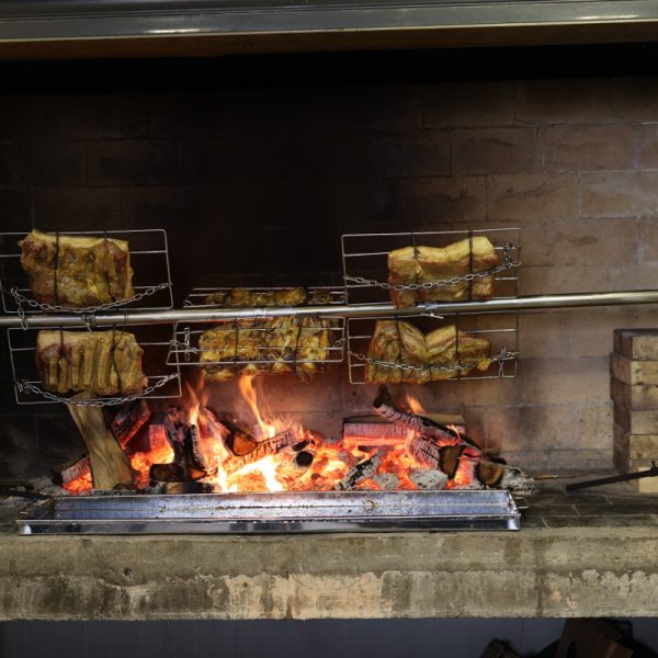 Spit wings, rotisserie meat clamp